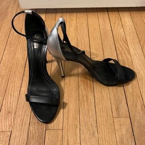Schutz CADY-LEE Black & Silver Stiletto Heels GUC size 8.5
